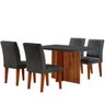 Sala de Jantar Mesa Olimpia 120 Tampo em Mdf Vidro Canto Copo com 4 Cadeiras Grecia - 2