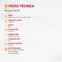 Ver imagem 5 de Sala de Jantar Mesa Olimpia 120 Tampo em Mdf Vidro Canto Copo com 4 Cadeiras Grecia