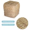 Puff Artesanal Quadrado Natural Taboa Decoração Casa 40x40cm - 2