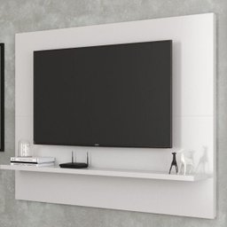 Painel para Tv até 46 Polegadas com Prateleira Topázio Branco Acetinado - 4 Painel para Tv até 46 Polegadas com Prateleira Topázio Branco Acetinado - 4