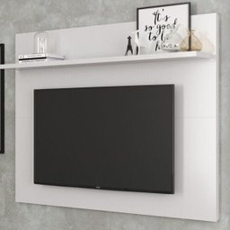 Painel para Tv até 46 Polegadas com Prateleira Topázio Branco Acetinado - 2 Painel para Tv até 46 Polegadas com Prateleira Topázio Branco Acetinado - 2