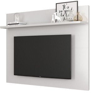 Painel para Tv até 46 Polegadas com Prateleira Topázio Branco Acetinado
