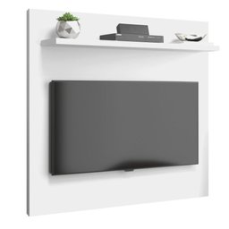 Painel Pequeno para Tv até 32 Polegadas Retro com 1 Prateleira Sala Quarto Yan Branco Acetinado - 3