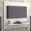 Ver imagem 2 de Painel Pequeno para Tv até 32 Polegadas Retro com 1 Prateleira Sala Quarto Yan Branco Acetinado