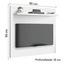 Ver imagem 4 de Painel Pequeno para Tv até 32 Polegadas Retro com 1 Prateleira Sala Quarto Yan Branco Acetinado