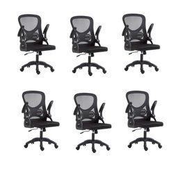 Kit com 6 Cadeira Escritório Diretor Office Columbus com Tela Mesh - 1