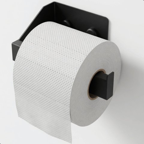 Porta Papel Higiênico com Adesivo na Parede Preto F.Df