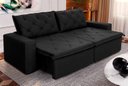 Ver imagem 1 de Sofá Cama Retrátil Reclinável 2,30m Bangkok Suede Velut Preto Molas no Assento - King House