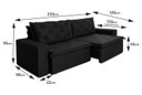 Ver imagem 3 de Sofá Cama Retrátil Reclinável 2,30m Bangkok Suede Velut Preto Molas no Assento - King House