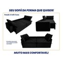 Ver imagem 6 de Sofá Cama Retrátil Reclinável 2,30m Bangkok Suede Velut Preto Molas no Assento - King House