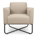 Ver imagem 4 de Poltrona Marisa Suede Base X Industrial Preta - D’Rossi - Bege
