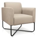 Ver imagem 1 de Poltrona Marisa Suede Base X Industrial Preta - D'Rossi - Bege