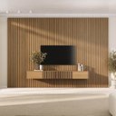 Ver imagem 2 de Rack Ripado com Painel Ripado para Tv até 86 Polegadas 230cmx360cm Aruá CabeCasa MadeiraOriginals