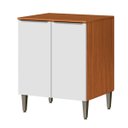 Ver imagem 1 de Balcão para Cozinha 70 Cm 2 Portas 100% Mdf Luna Cinamomo/branco