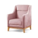 Ver imagem 3 de Poltrona Encosto Alto para Sala Áquila Veludo Rosa 201