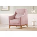 Ver imagem 1 de Poltrona Encosto Alto para Sala Áquila Veludo Rosa 201