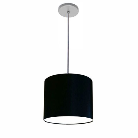 Luminária Pendente Vivare Free Lux Md-4107 Cúpula em Tecido 25x20cm Lustres Vivare Preta Canopla Cin