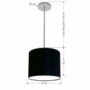 Ver imagem 4 de Luminária Pendente Vivare Free Lux Md-4107 Cúpula em Tecido 25x20cm Lustres Vivare Preta Canopla Cin