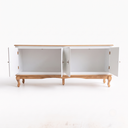 Ver imagem 5 de Rack 4 Portas Clássico Pés Luiz Xv Grande MDF Laca Sala Ecomem Branco - Imbuia