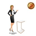 Ver imagem 6 de Mesa Lateral Tampo Multiuso Para Sofá Base Dourado - D’Rossi - Branco