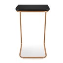 Ver imagem 4 de Mesa Lateral Tampo Multiuso Para Sofá Base Dourado - D’Rossi - Preto