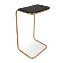 Ver imagem 1 de Mesa Lateral Tampo Multiuso Para Sofá Base Dourado - D’Rossi - Preto