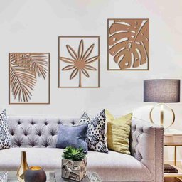 Quadro Decorativo Trio Folhas Vazadas - Mdf 3mm 001 - 1