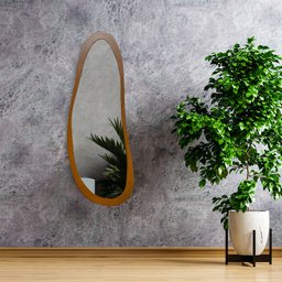 Espelho Emoldurado Freijó 130x50cm Orgânico - 5