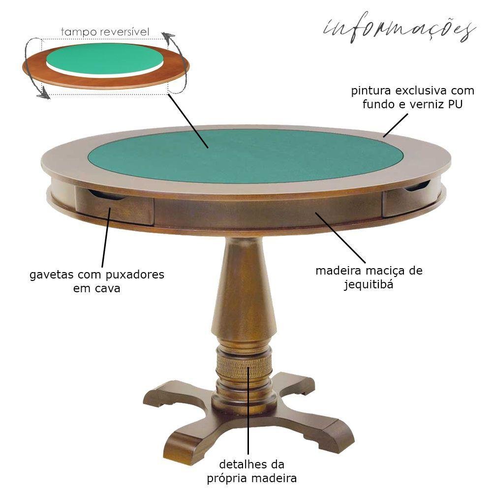 Mesa de Jogos Tampo Reversível com 4 Cadeiras - 6