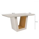 Ver imagem 2 de Mesa de Madeira 160 Cm Viena com Vidro Off White/nature - Art Panta