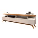 Ver imagem 1 de Rack Vivare Wood 1,80m Off White e Nature para TV até 75 Polegadas com Nichos