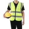 Colete faixa Sinalizador Refletivo Segurança Trabalho EPI Blusao Fluorescente Obra Bolsos - 5