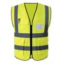Colete faixa Sinalizador Refletivo Segurança Trabalho EPI Blusao Fluorescente Obra Bolsos - 4