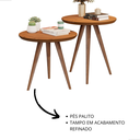 Ver imagem 4 de Mesas Laterais Redondas com Pés Palito Star - Freijó