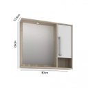 Ver imagem 2 de Espelheira para Banheiro com Led 1 Porta 2 Prateleiras e Nicho Luise Móveis Bosi
