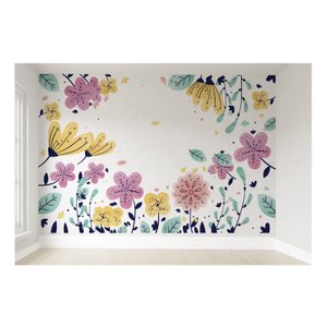 Papel de parede infantil para quarto de bebê menina floral M² PP119