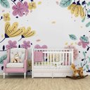 Ver imagem 3 de Papel de parede infantil para quarto de bebê menina floral M² PP119