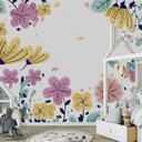 Ver imagem 4 de Papel de parede infantil para quarto de bebê menina floral M² PP119