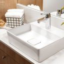 Ver imagem 1 de Cuba de Apoio Quadrada 40x40cm com Mesa em Cerâmica Ica2900 Icasa