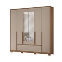 Ver imagem 2 de Guarda-Roupa Casal 6 Portas 4 Gavetas com Espelho Denver Carvalho e Fendi
