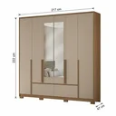 Ver imagem 3 de Guarda-Roupa Casal 6 Portas 4 Gavetas com Espelho Denver Carvalho e Fendi