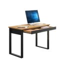 Ver imagem 3 de Mesa para Escritório Estilo Industrial 1,18m 1 Gaveta F24 Pradel Móveis - Freijó/preto Fosco