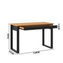 Ver imagem 4 de Mesa para Escritório Estilo Industrial 1,18m 1 Gaveta F24 Pradel Móveis - Freijó/preto Fosco