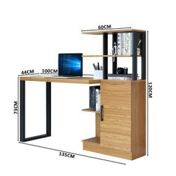 Escrivaninha com Balcão 1,53m Estilo Industrial F17 Pradel Móveis - Freijó/preto Fosco - 3