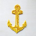 Ver imagem 1 de Quadro / Quadrinho Âncora 28cm - Marinheiro, Decoração:Amarelo