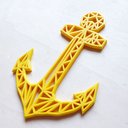 Ver imagem 2 de Quadro / Quadrinho Âncora 28cm - Marinheiro, Decoração:Amarelo