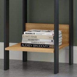 Mesinha Lateral 40cm Estilo Industrial F14 Pradel Móveis-freijó/preto Fosco - 2