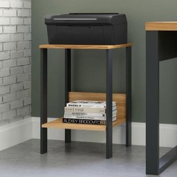 Mesinha Lateral 40cm Estilo Industrial F14 Pradel Móveis-freijó/preto Fosco - 1