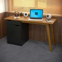 Ver imagem 2 de Escrivaninha Prism Preto Acetinado/Cumaru - Patrimar