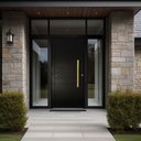 Ver imagem 2 de Porta Pivotante Lambril c/Puxador D. Super Preto Dourado 120 Brimak